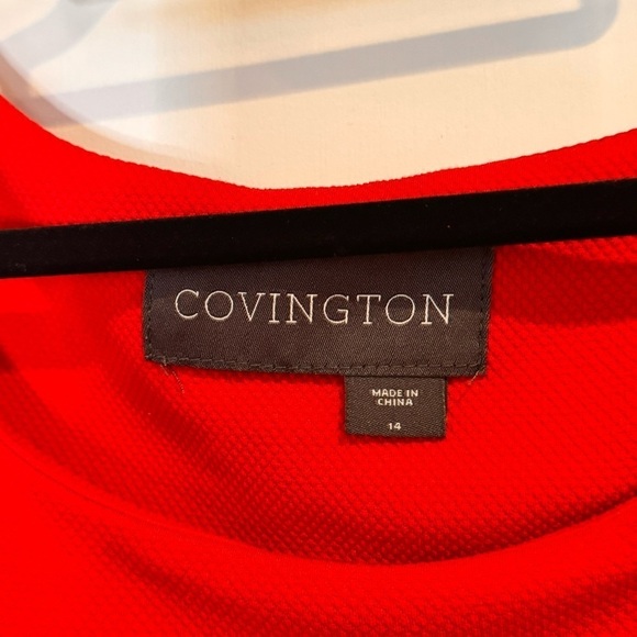 Covington Red cap sleeve midi dress size 14 - Picture 9 of 10